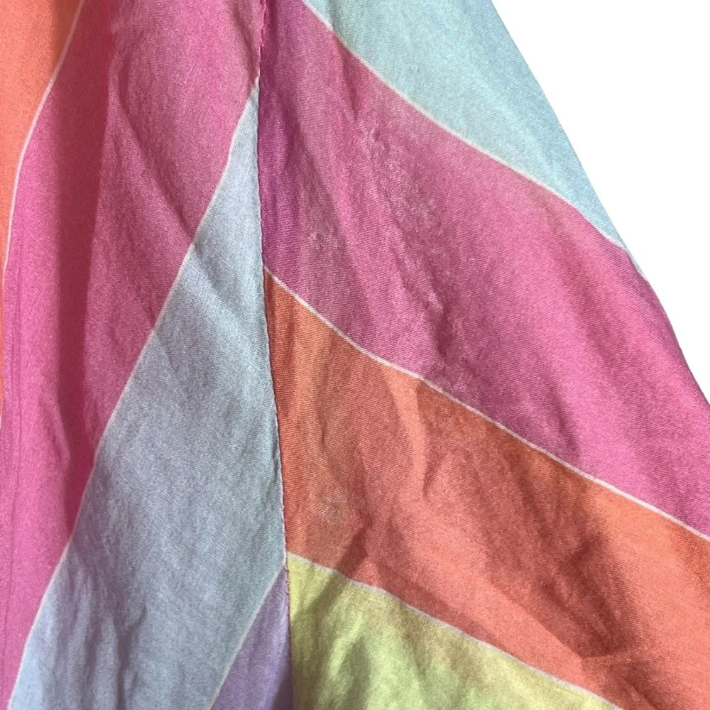 Tara Jarmon Multicolored Stripey Hourglass Midi Dress, French Size 38 - Picture 12 of 14